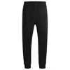 Hugo Boss Cotton-terry Tracksuit Bottoms With Logo Print In Black