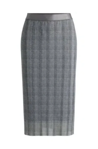 Hugo Boss Stretch-tulle Slim-fit Skirt With Seasonal Print In Patterned