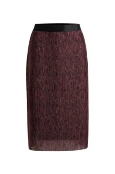 Hugo Boss Stretch-tulle Slim-fit Skirt With Seasonal Print In Patterned