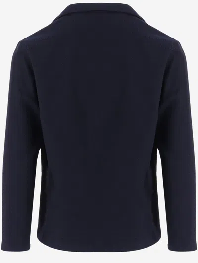 Hugo Boss Stretch Virgin Wool Blend Jacket In Blue