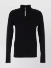 Hugo Boss Stretch Wool Blend High Collar T-shirt In Black