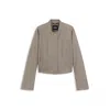Hugo Boss Stretch-wool Jacket With Sharkskin Weave In Gray
