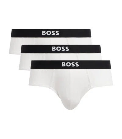 Hugo Boss Stretch-cotton Boss One Briefs In White