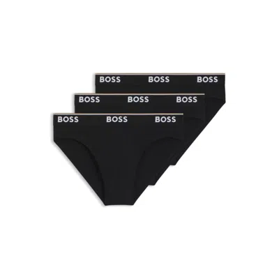 Hugo Boss Stretch-cotton Briefs In Black