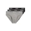 Hugo Boss Stretch-cotton Briefs In Grey