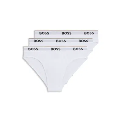 Hugo Boss Stretch-cotton Briefs In White