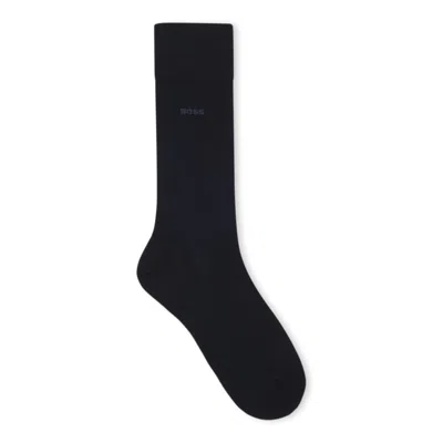 Hugo Boss Stretch-cotton Socks In A Regular Length In Blue