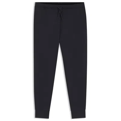 Hugo Boss Stretch-cotton Track Pants With Puff-print Logo In Black