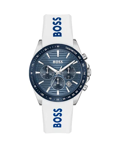 Hugo Boss Strike Chronograph, 41mm In Blue/white