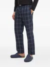 Hugo Boss Stripe-detail Checked-pattern Pyjama Set In Blue