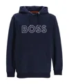 Hugo Boss Stripe-detail Crew-neck Sweatshirt In Black