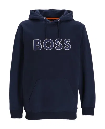 Hugo Boss Stripe-detail Crew-neck Sweatshirt In Black