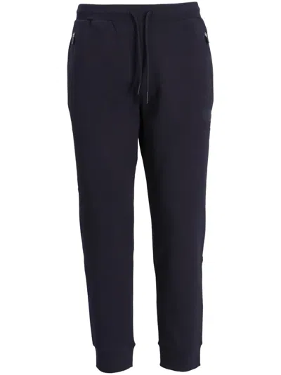 Hugo Boss Stripe-detail Drawstring Track Pants In Blue