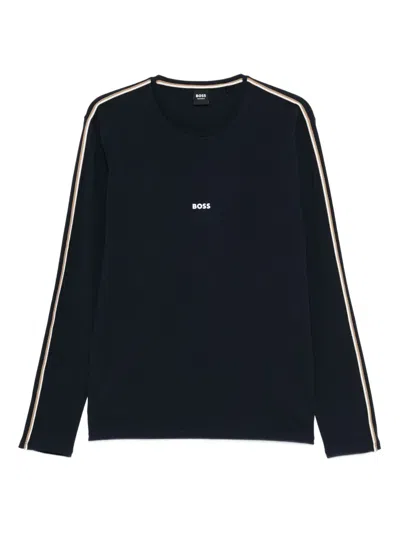 HUGO BOSS STRIPE-DETAIL LONG-SLEEVED TOP
