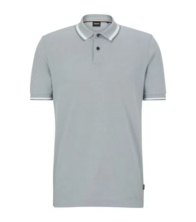 Hugo Boss Stripe-detail Polo Shirt In Green
