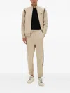 Hugo Boss Boss Zip-up Activewear Set With Contrasting Stripes In Brown