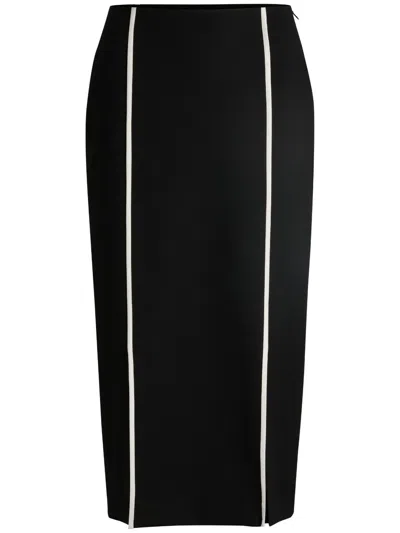 Hugo Boss Boss Voltara Wool Blend Pencil Skirt In Black