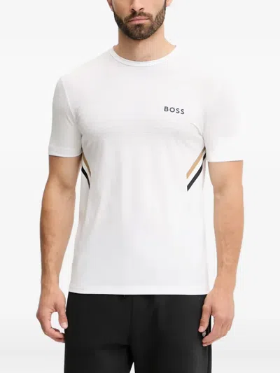 Hugo Boss Active Slim-fit T-shirt With Moisture Management In White