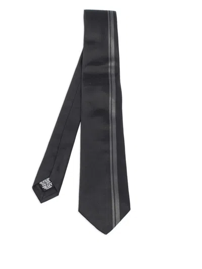 Pre-owned Hugo Boss Stripe Tie In Black