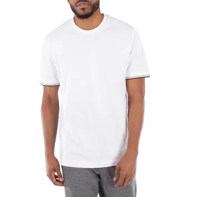 Hugo Boss Stripe-trim Short Sleeve T-shirt In White