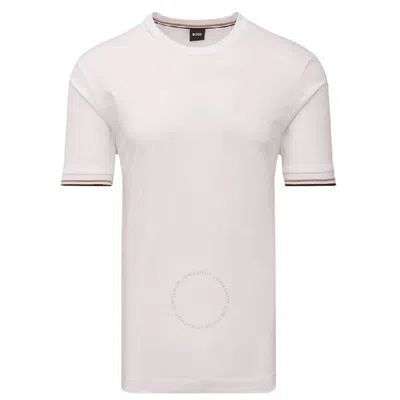 Hugo Boss Stripe-trim Short Sleeve T-shirt In White