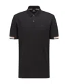 Hugo Boss Regular-fit Polo Shirt With Rubberized Logo In Black