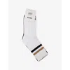 Hugo Boss Black Striped And Brand-intarsia Pack Of Three Stretch Cotton-blend Socks 4-12 Years Eur 35 / 2.5 Uk In White