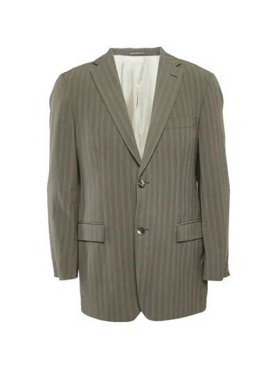 Pre-owned Hugo Boss Striped Blazer In Gray