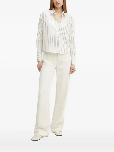 Hugo Boss Striped Button-down Shirt In Black