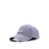 Hugo Boss Striped Cap With Embroidered Logo In Cotton Poplin In Blue
