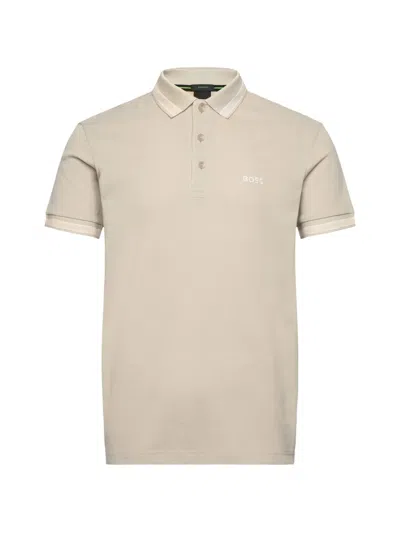 Hugo Boss Striped Collar T-shirt In Pink