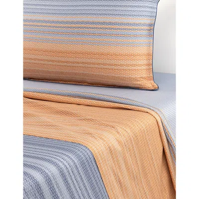 Hugo Boss Multicoloured Striped Cotton Flat Sheet