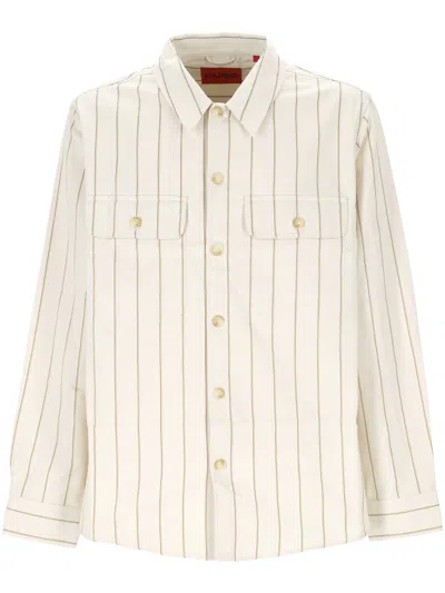 Hugo Boss Striped Cotton Shirt In White