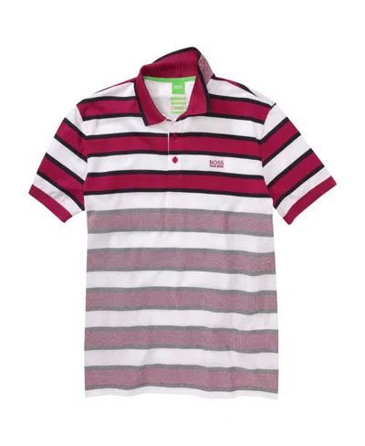 Hugo Boss Striped Detail Polo Shirt In White