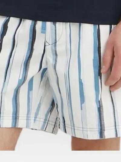 Hugo Boss Striped Drawstring Shorts In White