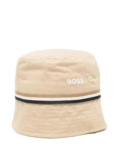 Hugo Boss Kids' Striped Hat In Neutral