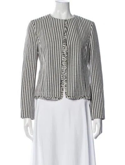 Pre-owned Hugo Boss Striped Jacket In White