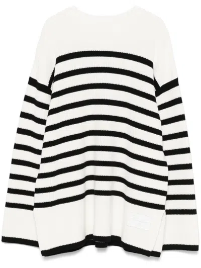Hugo Boss Striped Jumper In White