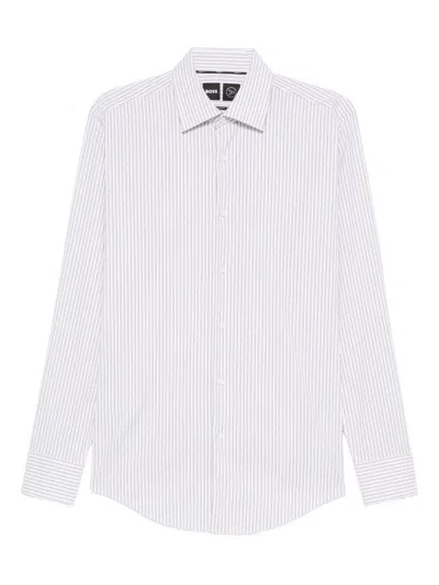 Hugo Boss Striped Long-sleeve Shirt In White