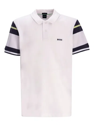 HUGO BOSS STRIPED-PANEL POLO SHIRT