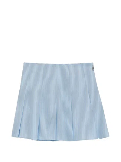 Hugo Boss Striped Pleated Skirt In Blue