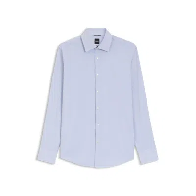 Hugo Boss Slim-fit Shirt In Structured Performance-stretch Jersey In Multi