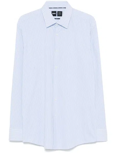 Hugo Boss Striped Shirt In Blue