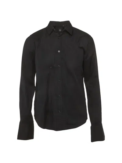 Pre-owned Hugo Boss Striped Shirt In Black