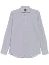 Hugo Boss Geometric-pattern Crepe Shirt In Black