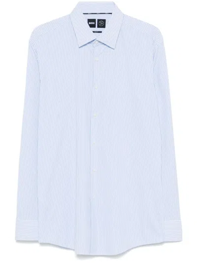 Hugo Boss Striped Shirt In Blue