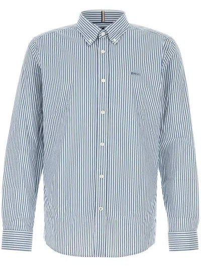Hugo Boss Striped Shirt In Blue