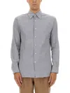 Hugo Boss Boss Camel Classic Striped Button-down Boss Shirt In Blue
