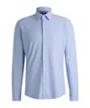 Hugo Boss Regular-fit Shirt In Striped Performance Material In Multi
