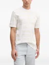 Hugo Boss Striped Short-sleeved T-shirt In White